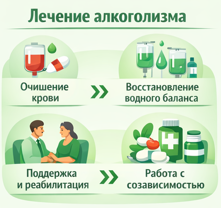 лечение алкоголизма в Берёзовском этапы